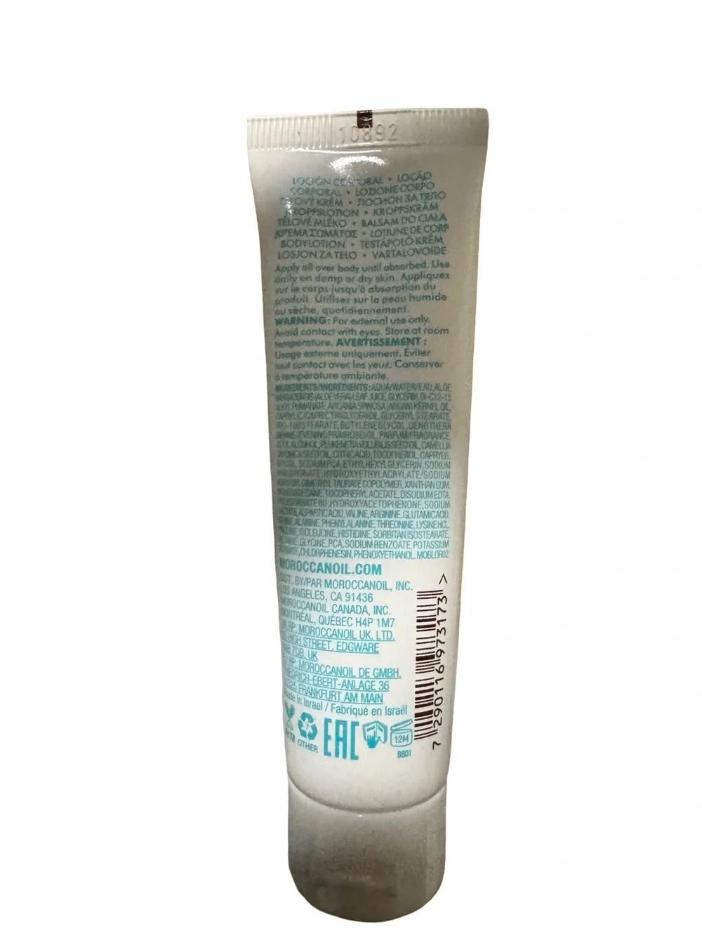 Moroccanoil White & Teal Body Lotion Travel Tube
